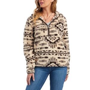 Ariat R.E.A.L. Berber Hoodie Pullover Aztec Print Women’s Sherpa Western XS